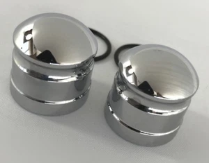 2008-2020 Hayabusa Chrome Smooth Fork Adjuster Dampener Caps For OEM Triple Tree - Bild 1 von 3