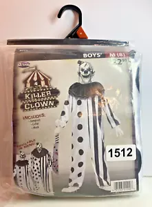 Boy’s Killer Clown Costume M/8 Open Box, Complete w/Suit, Mask, & Collar H-1512 - Picture 1 of 3