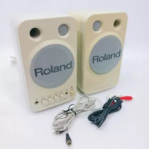 Roland Stereo Micro Monitor LR Set MA-8 100V 28W Altoparlante Testato Giappone/AM1714 - Foto 1 di 15