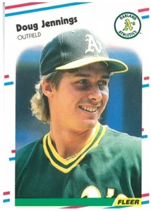 Doug Jennings 1988 Fleer Update U-54 Oakland Athletics Baseball Card - Picture 1 of 2