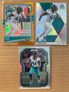 JOSH ALLEN DE x (3) 2020 Prizm Silver / Holo, Mosaic Silver, Optic Orange Prizm - Picture 1 of 2