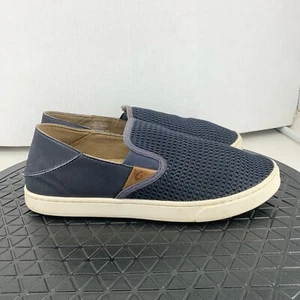 Olukai Sneakers Women Size 8.5 Blue Mesh Slip On Shoes Fold Down Pehuea 38.5 - Picture 1 of 10
