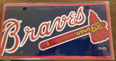 Atlanta Braves Mega MLB Navy, Red Laser Tag License Plate - Image 1 of 2