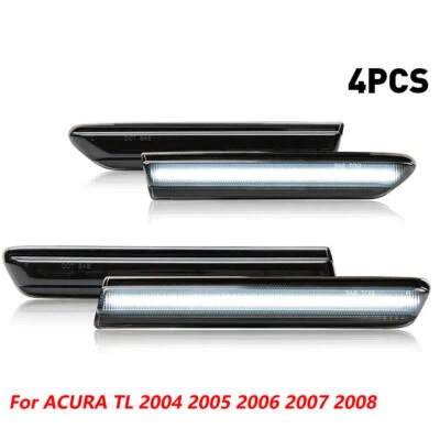4 PIEZAS para Acura TL 2004-2008 luces de señalización laterales LED delanteras traseras lámparas lente negra Foto 1 de 4
