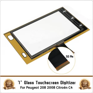 For Peugeot 208 2008 Citroën C4 Car Radio Player 7" Touch Screen Glass Digitizer - Picture 1 of 10