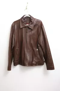 Chaqueta de cuero marrón para hombre L Wilsons usada en excelente estado Moto - Imagen 1 de 18