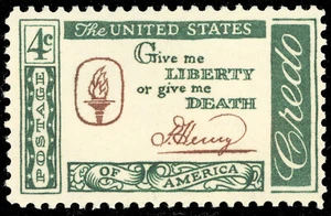 Scott 1144, el Credo Patrick Henry de 4¢ - Dame la libertad de darme la muerte - MNH - Imagen 1 de 1