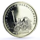 Germany DDR 5 mark Trains Railways Saxonia Steam Locomotive NiBrass coin 1988