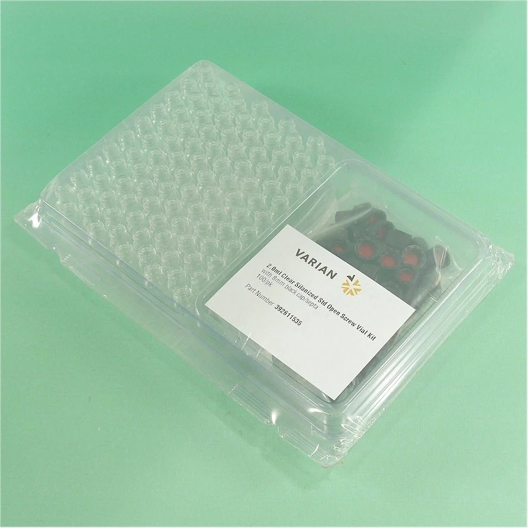 NEW Agilent 392611535 Clear Screw Top Vial 2ml, PTFE/silicone Cap *100/pk!* - Image 1 of 1