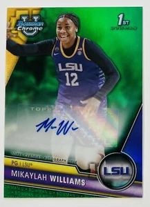 Jersey #12/99 Mikaylah Williams Auto 1st Bowman Chrome Green Refractor Autograph - Picture 1 of 3