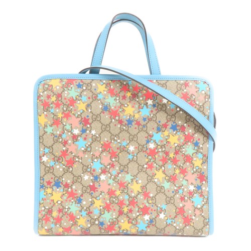 Borsa a tracolla Gucci GG 2 vie rivestita in tela multicolore blu
