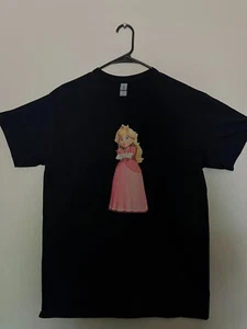 Super Mario Princess Peach Pink Unisex Men Women Art Cool T-Shirt Medium & Large - Picture 1 of 2