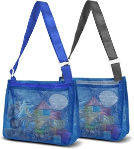 Mesh Beach Bag for Holding Toys,Sand Towels Tote for Kids Seashell Collecting,Sw - Picture 1 of 7