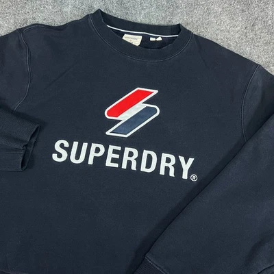 Superdry Hombre Sudadera Sport Applique Logo Cuello Redondo LS Azul Marino M2011926B XL Foto 1 de 4