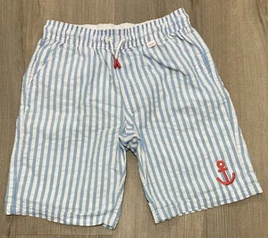 Cat & Jack Kids Swim Trunks Youth Size M 8/10, Striped Red White Blue Anchor - Picture 1 of 3