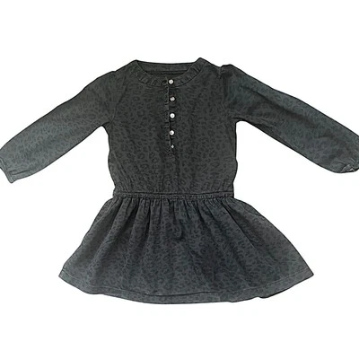 Carter’s Casual Giro Body Vestido Niña 4T Medianoche Leopardo Estampado Botón Detalle Foto 1 de 4