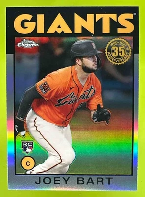 2021 Topps Chrome #86BC-15 Joey Bart 1986 Baseball RC San Francisco Giants - Image 1 of 2