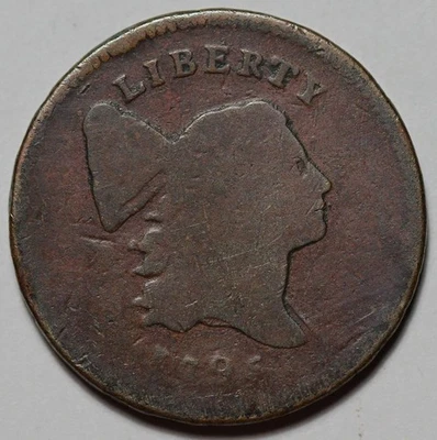 1795 Liberty Cap Half Cent (C-1), Lettered Edge, With Pole - US 1/2c Copper Coin - Image 1 of 4