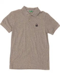 BENETTON Boys Polo Shirt 13-14 Years Grey Cotton DL18 - Picture 1 of 3