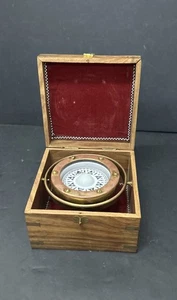BRASS GIMBAL COMPASS BOXED ~ NAUTICAL COMPASS ~ MARITIME ~ PIRATE ~ COMPASS - Picture 1 of 10