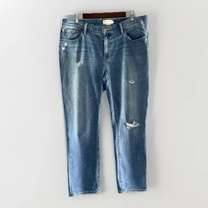 Jeans premaman Hatch Boyfriend 31 Claire blu elasticizzato gravidanza invecchiato - Foto 1 di 19