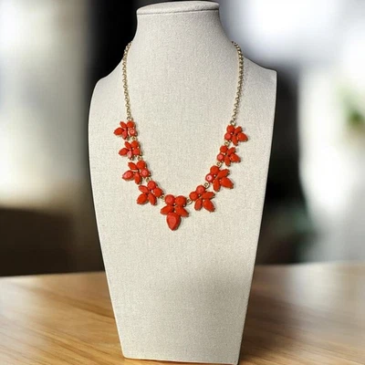 J. CREW золотистый оранжевый кристалл маленький заявление ожерелье JC560 - Изображение 1 из 4