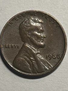 1966 Lincoln Penny - No Mint Mark - L on Rim Error-DOUBLE DIE ON REVERSE. - Picture 1 of 6