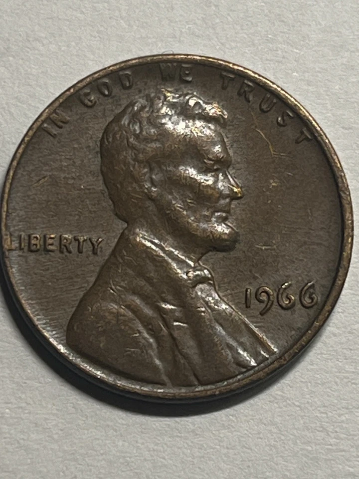 1966 Lincoln Penny - No Mint Mark - L on Rim Error-DOUBLE DIE ON REVERSE. - Image 1 of 4