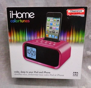 iHome colortunes iH22PV wake sleep to your iPod iPhone Docking DUAL ALARM CLOCK - Picture 1 of 8