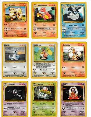 1999 Pokemon TCG Complete Base Unlimited Uncommon Card Set MP-HP - Image 1 of 4