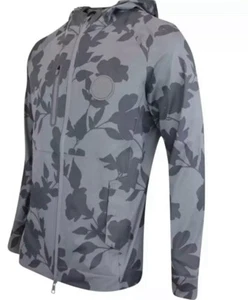 $315 G/FORE Golf Jacket Repeller Soft Shell Hooded Charcoal Floral Sz Medium NWT - Picture 1 of 13