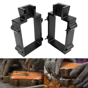 2-Part Cast Iron Flask Mold Frame for Sand Casting Jewelry Metal Casting Making - Picture 1 of 7