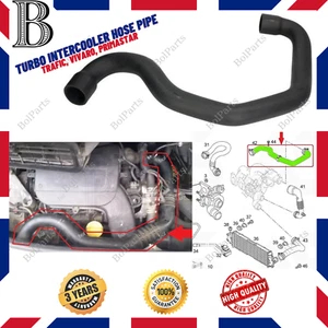Intercooler Hose Pipe for Renault Trafic Opel/Vauxhall Vivaro 1.9 dCi 8200273825 - Picture 1 of 9