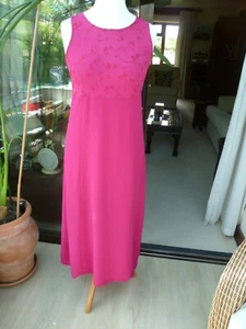 Roman original Long Column Dress size 10/12 Cerise Pink Sleeveless - Picture 1 of 6