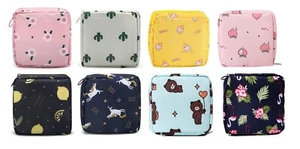 Sanitary Napkin Bag Toiletry Period Pad Bag Tampon Holder Mini Purse Zipper,Ring - Picture 1 of 62