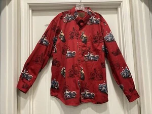Clearwater Outfitters Size XL Long Sleeve Button Down Shirt Motorcycles Red - Picture 1 of 19
