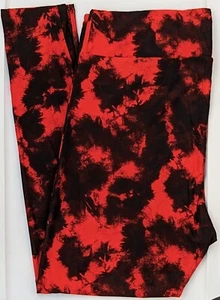 Leggings TC2 LuLaRoe alti e curvy2 nero rosso tie dye nuovi con etichette W54 - Foto 1 di 6