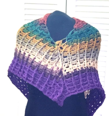 Mantón OBD para mujer ganchillo talla única multicolor pashmina NUEVO envío desde EE. UU. Foto 1 de 4
