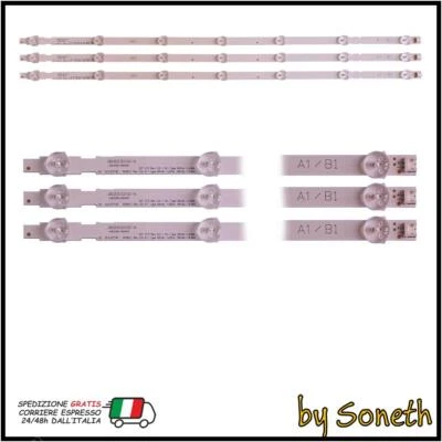 KIT 3 BARRE LED TV PER LG 32" 32LN5400 32LN5400ZABEKYLJG 32LN5400ZABEUYLJG - Immagine 1 di 3