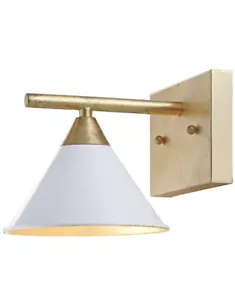 JONATHAN Y JYL9012A Yvette 9.25" 1-Light Metal Wall Sconce Lamp - Gold/White - Picture 1 of 4