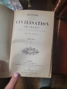 Antique 1868 M Guizot HISTOIRE DE LA CIVILISATION EN FRANCE FOUR VOLUME SET 1-4 - Picture 1 of 24