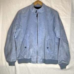 Vintage Scully Light Blue Ultra Suede Bomber Jacket Western Ranch Cowboy Size 42 - Picture 1 of 15