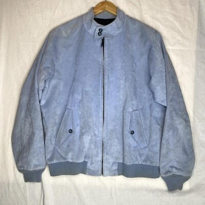 Vintage Scully Light Blue Ultra Suede Bomber Jacket Western Ranch Cowboy Size 42 - Image 1 of 4