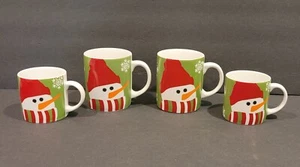 Crate & Barrel Christmas Snowman Mugs Set Of 4 NIB!! - Picture 1 of 4