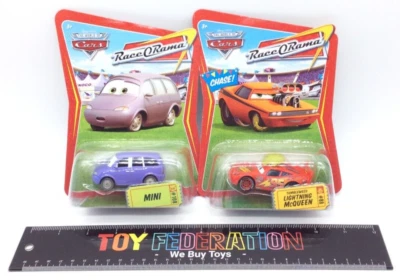 Disney Pixar Cars RACE ORAMA: MINI #08 & TUMBLEWEED LIGHTNING MCQUEEN #88 - NEW - Image 1 of 4