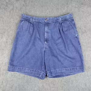 Vintage Dockers Shorts Men 38 Denim Pleated Chino Jorts By Levis Made in USA 90s - Picture 1 of 17