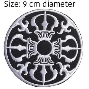 Buddhist double vajra hindu symbol Iron on patch art ornament iron-on patches - Picture 1 of 4