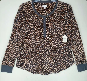 Secret Treasures Women's Sleepwear Top size Large Animal Print Long Sleeves New - Picture 1 of 12