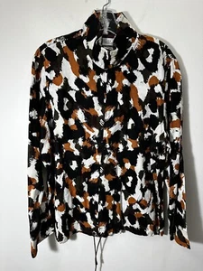 NWT Hot Cotton 100% Linen Zip Front Jacket Blouse Large Gift Fall  - Picture 1 of 4