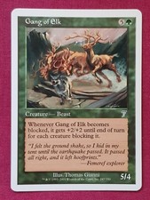Magic The Gathering 7TH EDITION GANG OF ELK single green card MTG